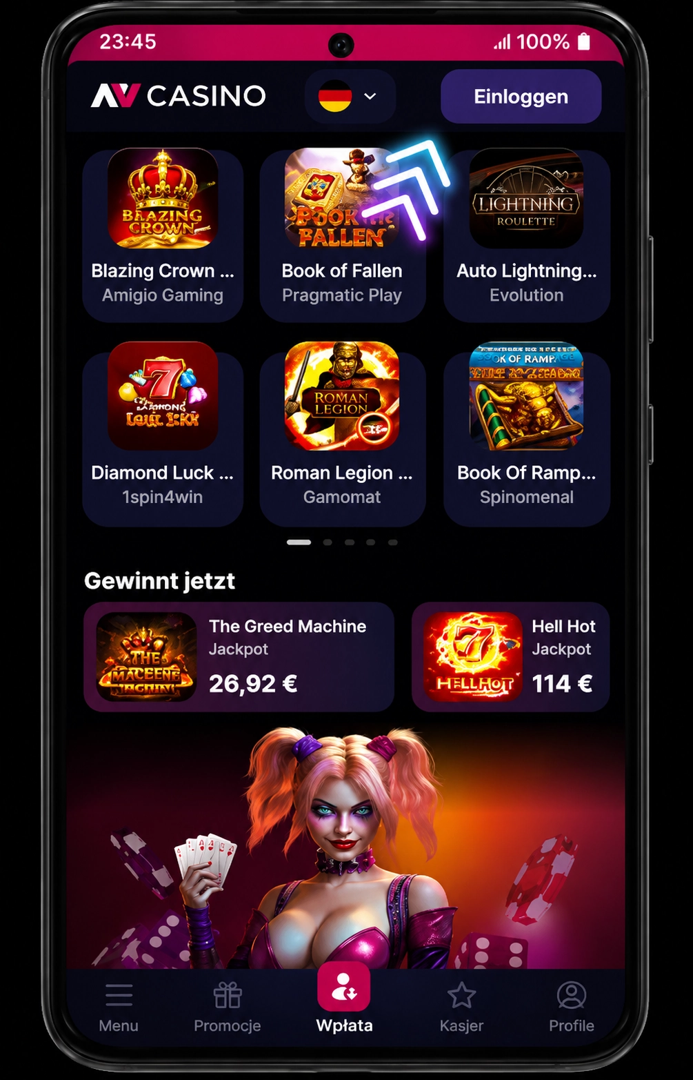 Utwórz konto NV Casino